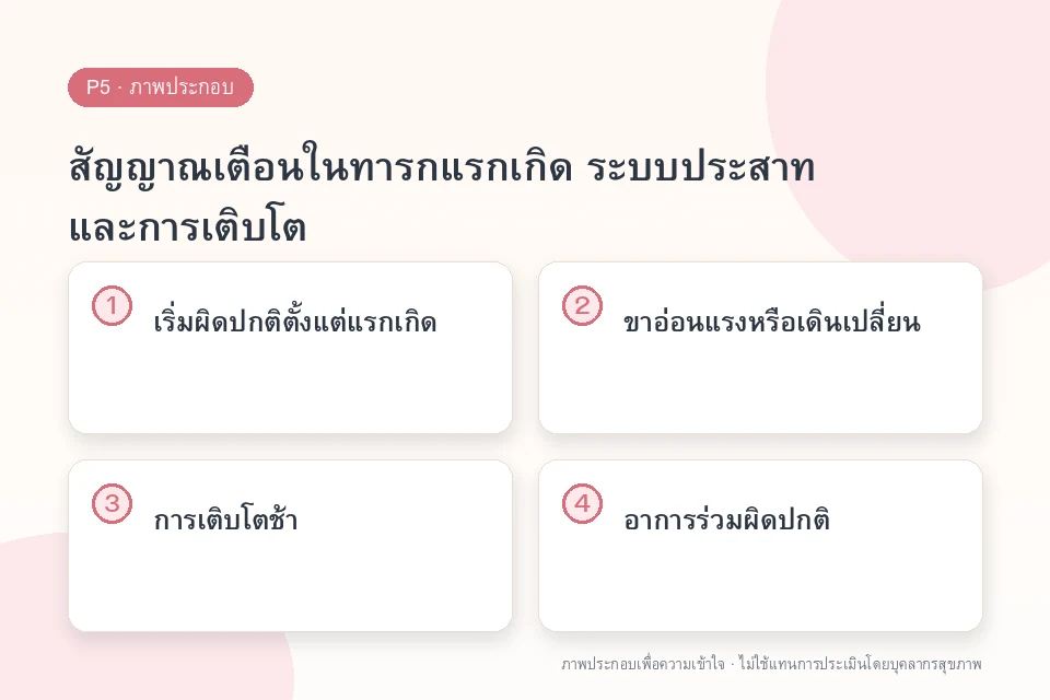 สัญญาณเตือนในทารกแรกเกิด ระบบประสาท และการเติบโต