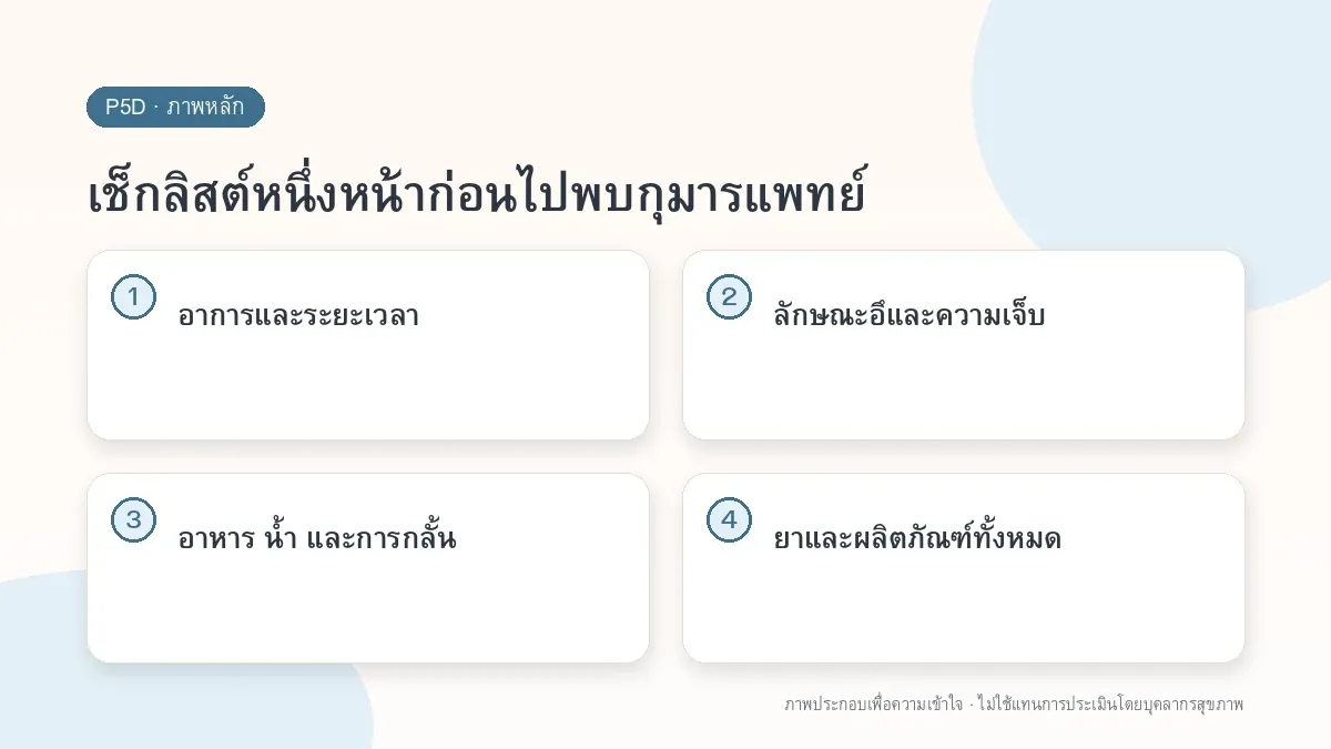 เช็กลิสต์หนึ่งหน้าก่อนไปพบกุมารแพทย์