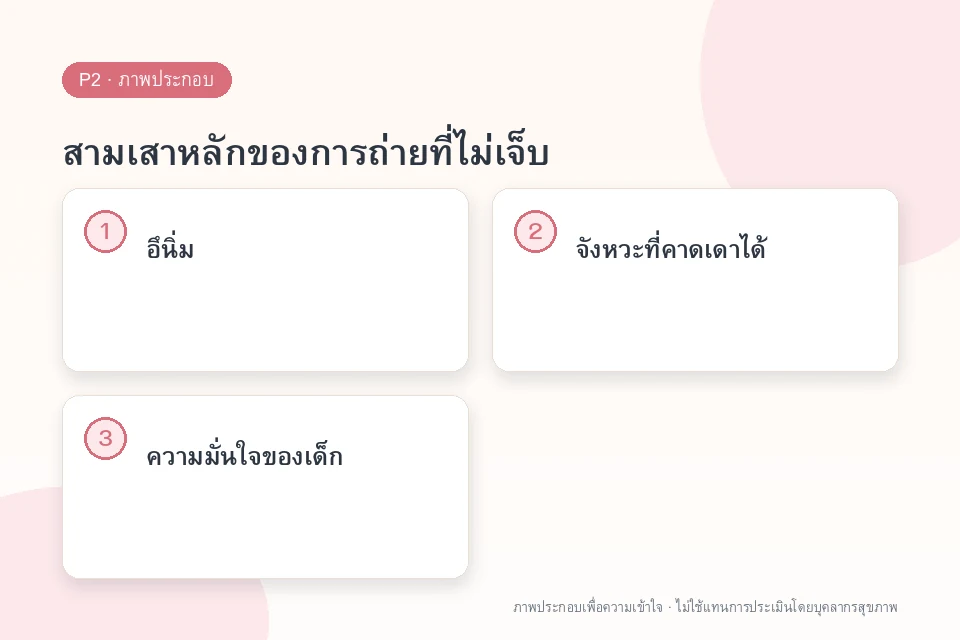 สามเสาหลักของการถ่ายที่ไม่เจ็บ